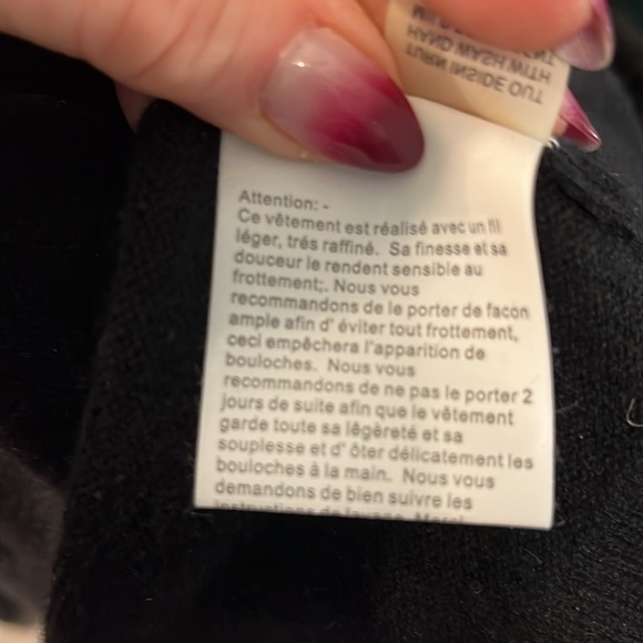 Magaschoni 100% Cashmere Cardigan Sweater Buckle Front Black Size XS - Picture 10 of 11